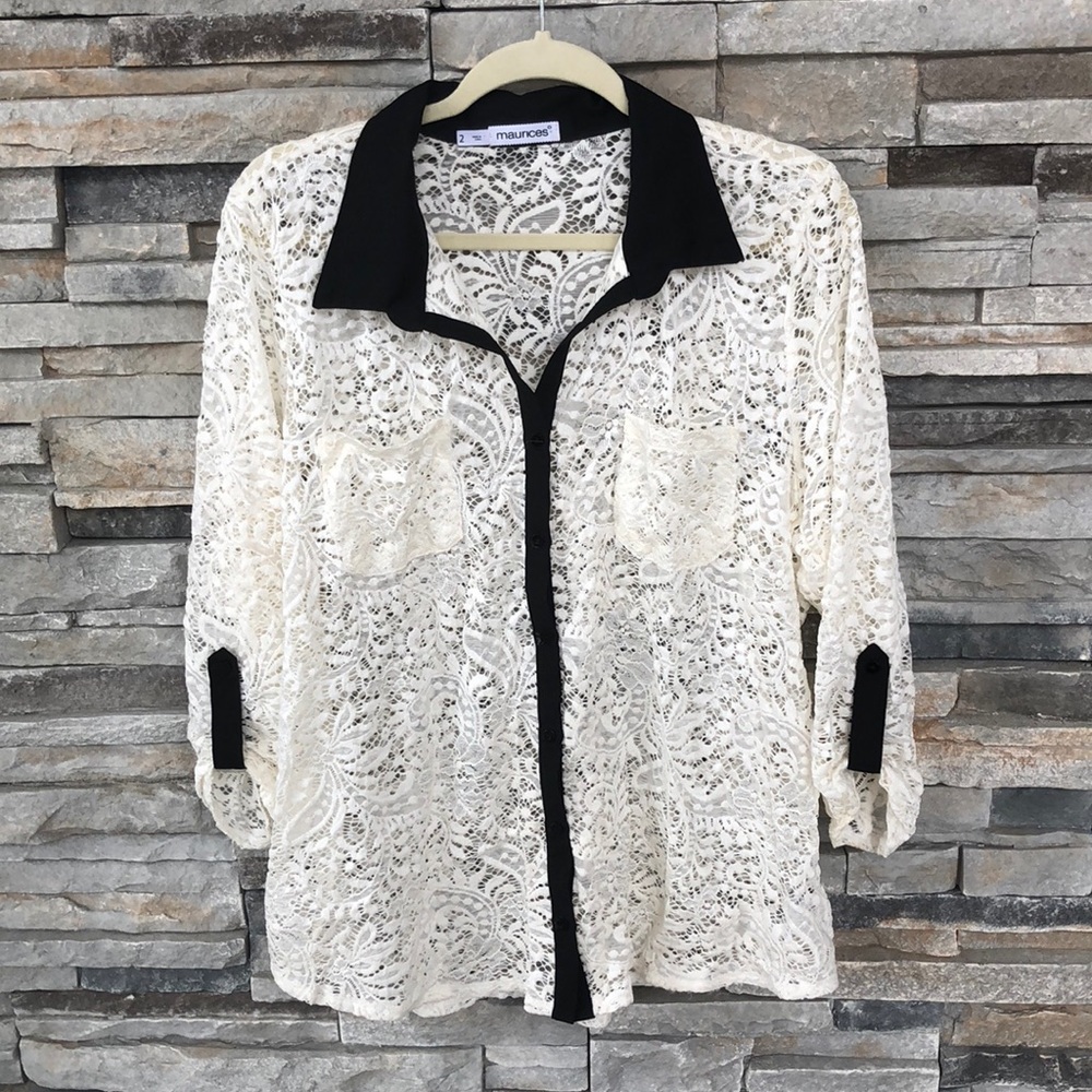 Beautiful button up lace shirt!